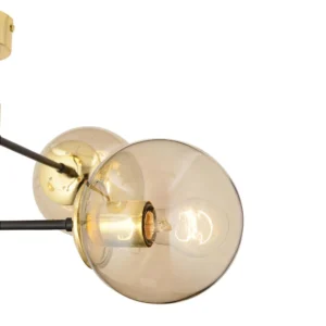 Φωτιστικό Κρεμαστό ArteLibre MAR Πολύφωτο Χρυσό/Μελί Μέταλλο/Γυαλί 70x35cm - Image 3