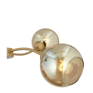 Φωτιστικό Κρεμαστό ArteLibre ECV Πολύφωτο Αντικέ/Μελί Μέταλλο/Γυαλί 75x60cm - Image 3