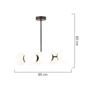 Φωτιστικό Κρεμαστό ArteLibre CEPHEUS Μαύρο/Λευκό Μέταλλο/Γυαλί 85x60cm - Image 2