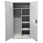 Ντουλάπα ArteLibre DWALIN Ανοιχτό Γκρι Μέταλλο 90x45x180cm - Image 4