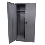 Ντουλάπα ArteLibre DWALIN Σκούρο Γκρι Μέταλλο 90x45x180cm - Image 2