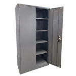 Ντουλάπα ArteLibre DWALIN Σκούρο Γκρι Μέταλλο 90x45x180cm - Image 3