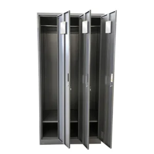 Ντουλάπα Τρίφυλλη ArteLibre EARWEN Σκούρο Γκρι Μέταλλο 90x45x185cm - Image 2