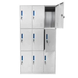 Φοριαμός ArteLibre 9 Θέσεων ELDAR Ανοιχτό Γκρι Μέταλλο 90x45x185cm - Image 2