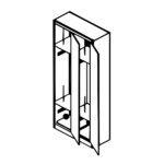 Φοριαμός ArteLibre Δίφυλλος DORI Σκούρο Γκρι/Λευκό Μέταλλο 90x45x185cm - Image 3