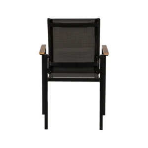 Πολυθρόνα Κήπου ArteLibre KALANDULA Μαύρο/Καρυδί Αλουμίνιο/Ύφασμα 40x47x91cm - Image 3