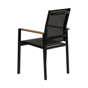 Πολυθρόνα Κήπου ArteLibre KALANDULA Μαύρο/Καρυδί Αλουμίνιο/Ύφασμα 40x47x91cm - Image 4