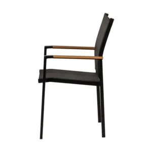 Πολυθρόνα Κήπου ArteLibre KALANDULA Μαύρο/Καρυδί Αλουμίνιο/Ύφασμα 40x47x91cm - Image 5