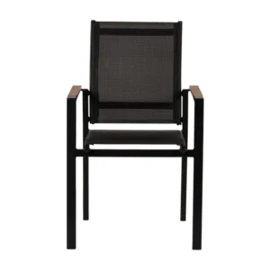 Πολυθρόνα Κήπου ArteLibre KALANDULA Μαύρο/Καρυδί Αλουμίνιο/Ύφασμα 40x47x91cm - Image 7