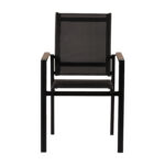 Πολυθρόνα Κήπου ArteLibre KALANDULA Μαύρο/Καρυδί Αλουμίνιο/Ύφασμα 40x47x91cm - Image 7