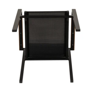 Πολυθρόνα Κήπου ArteLibre KALANDULA Μαύρο/Καρυδί Αλουμίνιο/Ύφασμα 40x47x91cm - Image 8