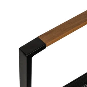 Πολυθρόνα Κήπου ArteLibre KALANDULA Μαύρο/Καρυδί Αλουμίνιο/Ύφασμα 40x47x91cm - Image 9