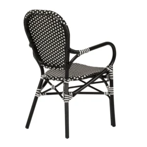 Καρέκλα Κήπου ArteLibre BOALI Μαύρο/Λευκό Αλουμίνιο/Rattan 41x45x92cm - Image 3