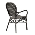 Καρέκλα Κήπου ArteLibre BOALI Μαύρο/Λευκό Αλουμίνιο/Rattan 41x45x92cm - Image 3