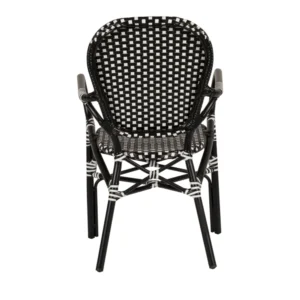 Καρέκλα Κήπου ArteLibre BOALI Μαύρο/Λευκό Αλουμίνιο/Rattan 41x45x92cm - Image 4