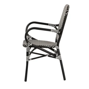 Καρέκλα Κήπου ArteLibre BOALI Μαύρο/Λευκό Αλουμίνιο/Rattan 41x45x92cm - Image 6