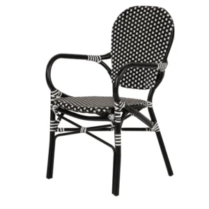 Καρέκλα Κήπου ArteLibre BOALI Μαύρο/Λευκό Αλουμίνιο/Rattan 41x45x92cm - Image 7
