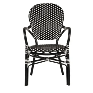 Καρέκλα Κήπου ArteLibre BOALI Μαύρο/Λευκό Αλουμίνιο/Rattan 41x45x92cm - Image 8