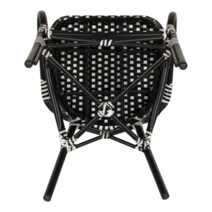 Καρέκλα Κήπου ArteLibre BOALI Μαύρο/Λευκό Αλουμίνιο/Rattan 41x45x92cm - Image 9