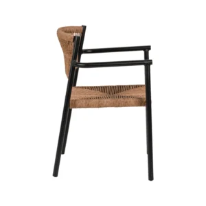 Πολυθρόνα Κήπου ArteLibre INGA Μαύρο/Φυσικό Αλουμίνιο/Rattan 55.5x50x77.5cm - Image 2