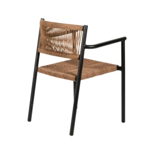 Πολυθρόνα Κήπου ArteLibre INGA Μαύρο/Φυσικό Αλουμίνιο/Rattan 55.5x50x77.5cm - Image 3