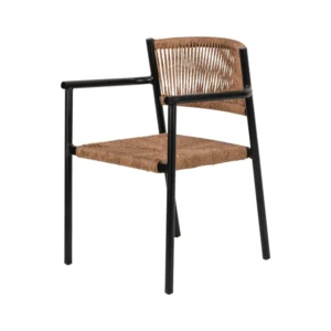 Πολυθρόνα Κήπου ArteLibre INGA Μαύρο/Φυσικό Αλουμίνιο/Rattan 55.5x50x77.5cm - Image 7