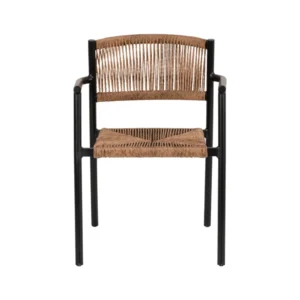 Πολυθρόνα Κήπου ArteLibre INGA Μαύρο/Φυσικό Αλουμίνιο/Rattan 55.5x50x77.5cm - Image 8