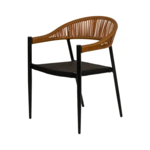 Πολυθρόνα Κήπου ArteLibre LIVINGSTONE Μαύρο/Καφέ Αλουμίνιο/Rattan 56x55x76cm - Image 7