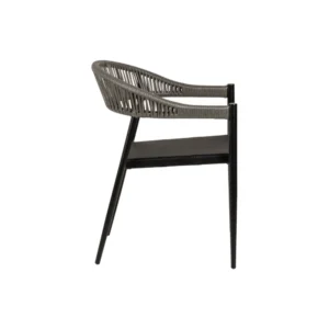 Πολυθρόνα Κήπου ArteLibre LIVINGSTONE Μαύρο/Γκρι Αλουμίνιο/Rattan 56x55x76cm - Image 2