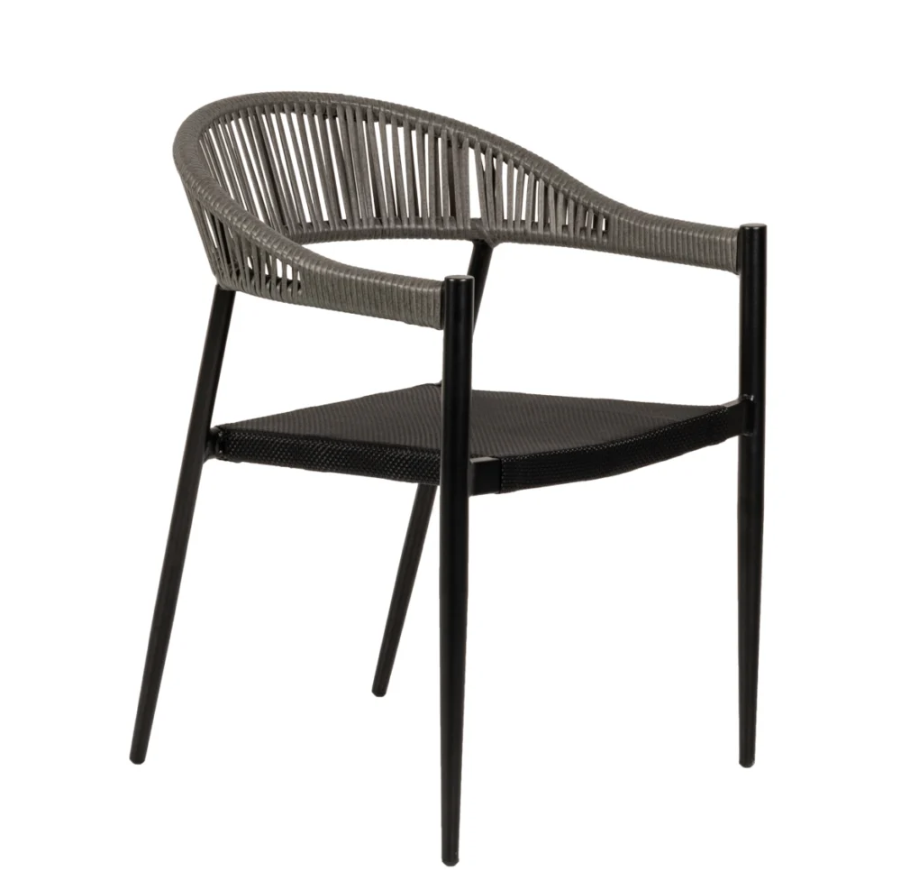 Πολυθρόνα Κήπου ArteLibre LIVINGSTONE Μαύρο/Γκρι Αλουμίνιο/Rattan 56x55x76cm Πολυθρόνα Κήπου ArteLibre LIVINGSTONE Μαύρο/Γκρι Αλουμίνιο/Rattan 56x55x76cm