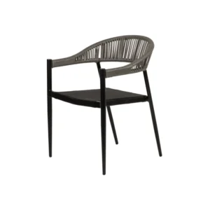 Πολυθρόνα Κήπου ArteLibre LIVINGSTONE Μαύρο/Γκρι Αλουμίνιο/Rattan 56x55x76cm - Image 7