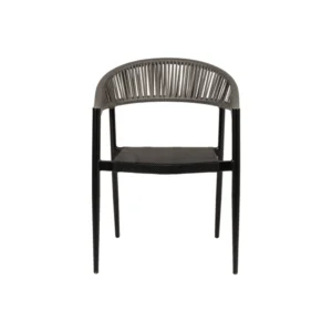 Πολυθρόνα Κήπου ArteLibre LIVINGSTONE Μαύρο/Γκρι Αλουμίνιο/Rattan 56x55x76cm - Image 8