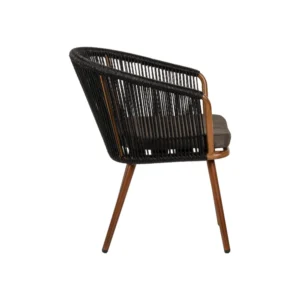 Πολυθρόνα Κήπου ArteLibre LOFOI Μαύρο/Καφέ Αλουμίνιο/Rattan 60x62x81cm - Image 2