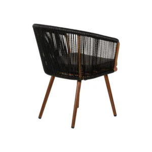 Πολυθρόνα Κήπου ArteLibre LOFOI Μαύρο/Καφέ Αλουμίνιο/Rattan 60x62x81cm - Image 3