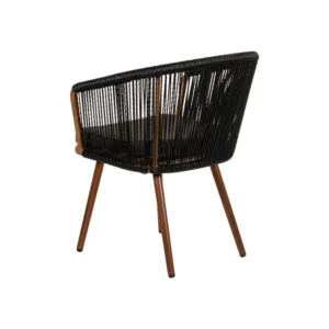 Πολυθρόνα Κήπου ArteLibre LOFOI Μαύρο/Καφέ Αλουμίνιο/Rattan 60x62x81cm - Image 5