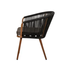 Πολυθρόνα Κήπου ArteLibre LOFOI Μαύρο/Καφέ Αλουμίνιο/Rattan 60x62x81cm - Image 6