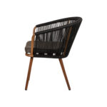 Σετ 2 τεμαχιών Πολυθρόνα Κήπου ArteLibre LOFOI Μαύρο/Καφέ Αλουμίνιο/Rattan 60x62x81cm - Image 6