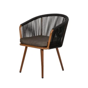 Πολυθρόνα Κήπου ArteLibre LOFOI Μαύρο/Καφέ Αλουμίνιο/Rattan 60x62x81cm - Image 7