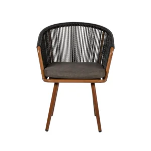 Πολυθρόνα Κήπου ArteLibre LOFOI Μαύρο/Καφέ Αλουμίνιο/Rattan 60x62x81cm - Image 8