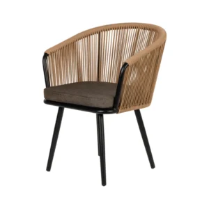 Πολυθρόνα Κήπου ArteLibre LOFOI Μαύρο/Καφέ Αλουμίνιο/Rattan 60x62x81cm - Image 7