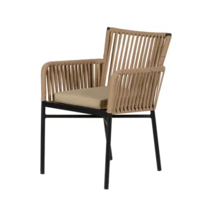 Πολυθρόνα Κήπου ArteLibre BLUENILE Μπεζ/Μαύρο Αλουμίνιο/Rattan 56x60x83cm - Image 7