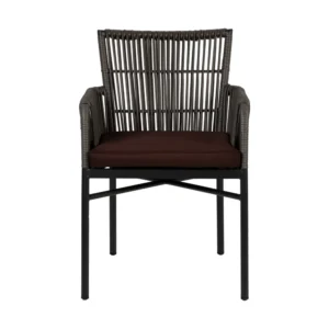 Πολυθρόνα Κήπου ArteLibre BLUENILE Μαύρο/Γκρι Αλουμίνιο/Rattan 55x65x81cm - Image 8