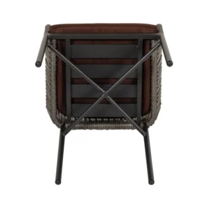 Πολυθρόνα Κήπου ArteLibre BLUENILE Μαύρο/Γκρι Αλουμίνιο/Rattan 55x65x81cm - Image 9