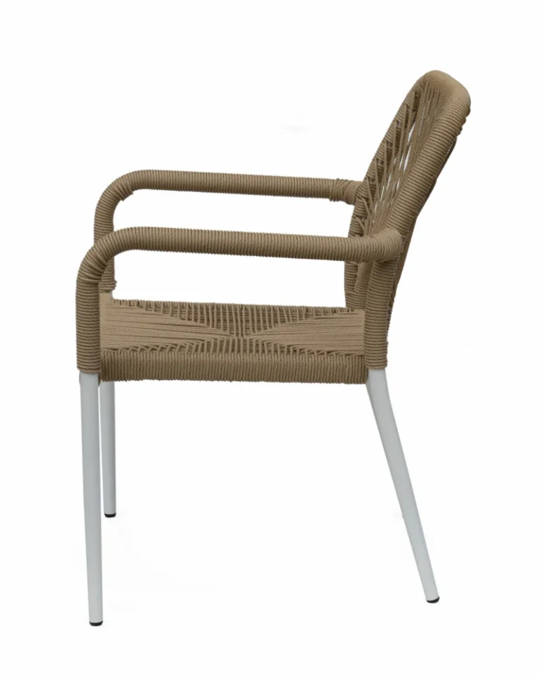 Πολυθρόνα Κήπου ArteLibre TINKISSO Λευκό/Φυσικό Αλουμίνιο/Rattan 57x63x82cm - Image 2