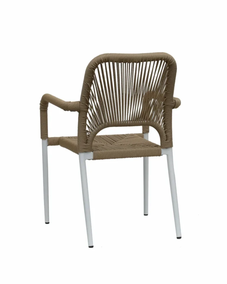 Πολυθρόνα Κήπου ArteLibre TINKISSO Λευκό/Φυσικό Αλουμίνιο/Rattan 57x63x82cm - Image 3
