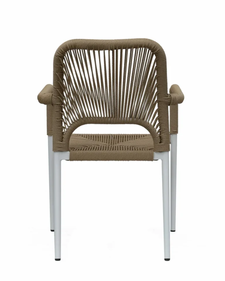 Πολυθρόνα Κήπου ArteLibre TINKISSO Λευκό/Φυσικό Αλουμίνιο/Rattan 57x63x82cm - Image 4