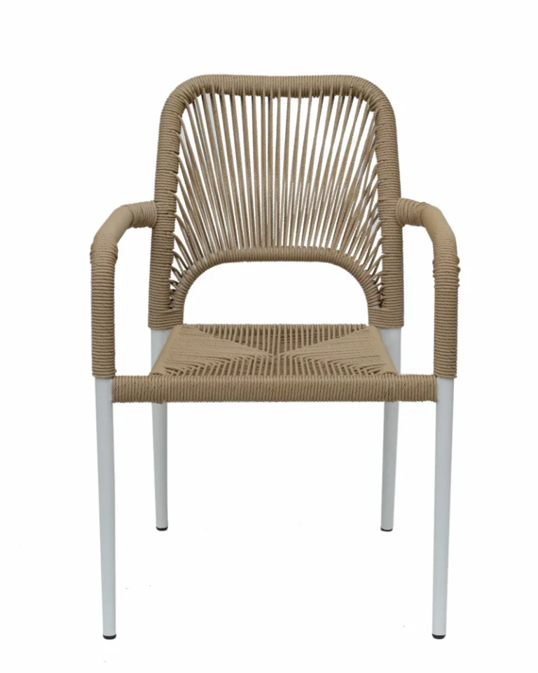 Πολυθρόνα Κήπου ArteLibre TINKISSO Λευκό/Φυσικό Αλουμίνιο/Rattan 57x63x82cm - Image 5