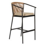 Σκαμπό ArteLibre MANDRAKA Μαύρο/Φυσικό Αλουμίνιο/Rattan 56x63x108cm