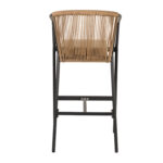 Σκαμπό ArteLibre MANDRAKA Μαύρο/Φυσικό Αλουμίνιο/Rattan 56x63x108cm - Image 3