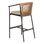 Σκαμπό ArteLibre MANDRAKA Μαύρο/Φυσικό Αλουμίνιο/Rattan 56x63x108cm - Image 4